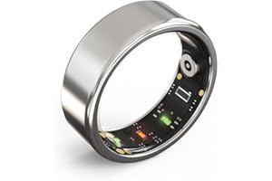 YULBEN Nova 2023 Fitness Smart Ring - Bluetooth 5.1, Blood Oxygen Monitoring, Health Tracker for Heart Rate Monitor, Sleep, Pedometer, Body Temperature, IPX8 (Silver, 9#-19.0mm)
