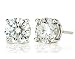 Sterling Silver Cubic Zirconia Stud Earrings 2 Carat Total Weight