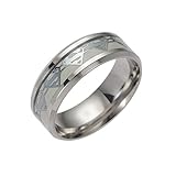 ERLUER Men's Stainless Steel Rings Luminous Glow in the Dark Superman Band Women Jewelry Ring (Silver, 7)