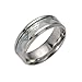 ERLUER Men's Stainless Steel Rings Luminous Glow in the Dark Superman Band Women Jewelry Ring (Silver, 7)