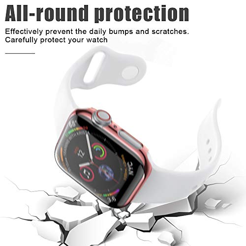 Weite Shock-Proof All-Around Protective Case, [Ultra-Thin] Durable PC Plated Plating Bumper iWatch Protective Cover Compatible for Apple Watch Case 40mm iwatch Series 4 (Rose Gold)