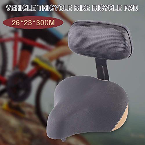 DONNGYZ Wide Saddle Seat Universal Cushion Bicycle Tricycle Bike Pad Saddle Back Rest with Backrest Suitable for Electric Vehicle Bicycle(US Stock)
