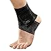 Luwint 2PACK Ankle Compression Bandage, Elastic Wrist Band Ankle Wrap for Men Women - Stretch Pain Relief Support Strap for Sports Gym Weightlifting Working Out Running (Black)