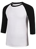MIEDEON Men's Casual 3/4 Sleeve Baseball Tshirt Raglan Jersey Shirt