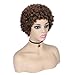 WIGER Afro Kinky Curly Wig Human Hair for Black Women Short Medium Brown Afro Wigs Curly Human Hair Wig for African American 6.5 Inch