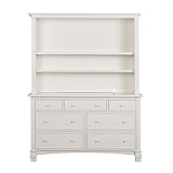 Evolur Cheyenne and Santa Fe Hutch for Double Dresser, Distress White