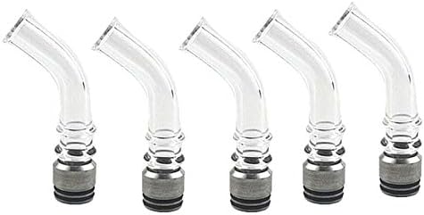 5pcs 810 Universal D-r-i-p T-i-ps Nozzle Bending Glass Acessaries (Transparent)