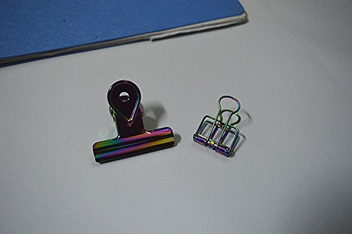 Creative Rainbow Paper Clips, Office Supplier Metal Wire Binder Clips, Colorful Hollow Out Paper Organizer, for Chip & Bag and Food Heavy Duty Clips Home Accessories (6 Pcs) - Thumbnail 6