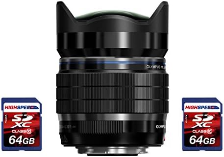 Olympus M.Zuiko Digital ED 8mm f1.8 Fisheye PRO Lens + 2x 64GB SDXC Memory Cards