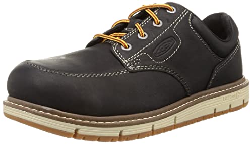 KEEN Utility Men’s San Jose Oxford Low Alloy Toe Industrial Wedge Work Shoes, Black/Off White, 9 Wide