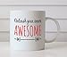 MAUAG Inspirational Mug - Unleash Inner Awesome Funny Quote Ceramic Coffee Cup White, 14 Oz