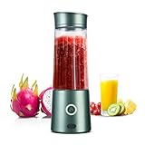Kacsoo Portable Smoothie Blender, M650 USB Blender for Shakes and Smoothies, Fruit Mixer Juicer Cup, Multifunctional Single Serve Personal Travel Blender, with 5200 mAh Rechargeable Battery, FDA BPA Fre (Green)