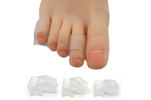COOLWAVE Hammer Toe Corrector for Women Hammer Toe Straighteners for Curled Toes, Soft Gel Toe Splint for Protecting Toes from Rubbing, Clear Six Pack (Three Size S/M/L)