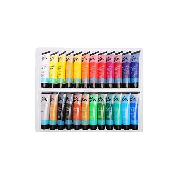 Mont Marte Acrylfarben Set Premium – 24 Stück, 36ml Tuben – Ideal für Acrylmalerei – Brillante Lichtechte Farben mit… – Bild 3