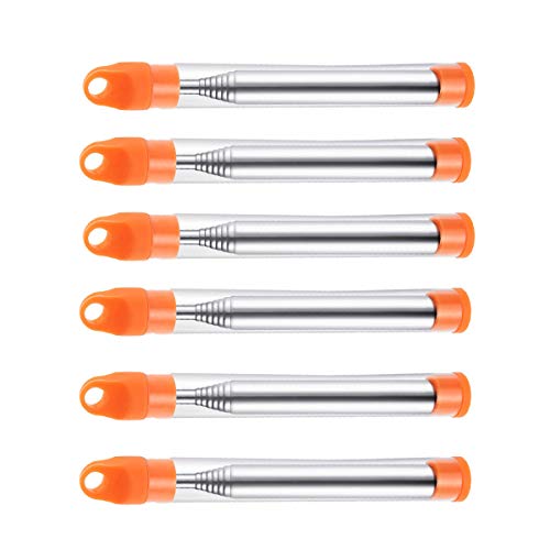 Terberl 6 Pieces Collapsible Stainless Steel Fire Bellow, Collapsible Outdoor Blow Fire Tube for Picnic Camping Hiking