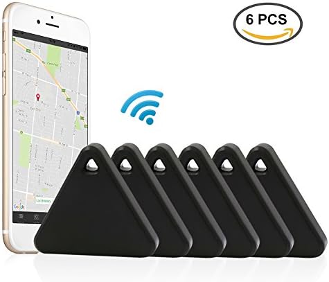 Bluetooth Tracker, Effeltch Smart Key Phone Wallet Finder Bluetooth Locator GPS Tracker Anti Lost Alarm with Selfie Shutter for IOS, Android Smartphone (Triangle black 6pcs)