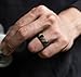 Saco Band Silicone Wedding Rings - Middle Line & Plain (Middle Line Blue Red Gray, Solid Black, Camo, 10.5-11 (20.6mm))