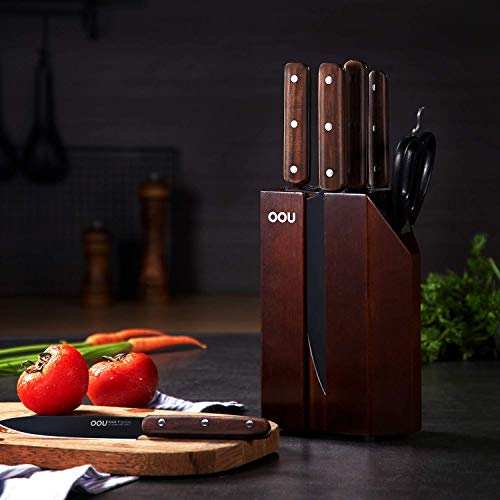 Knife Set, OOU 8 Piece Kitchen Knife Block Set, High Carbon Stainless
