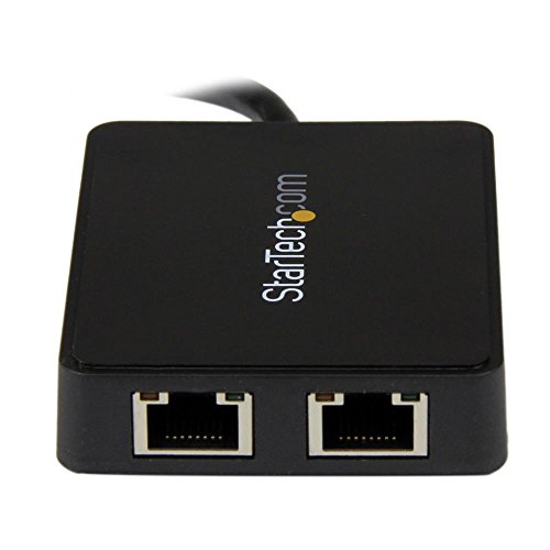 StarTech.com USB 3.0 to Dual Port Gigabit Ethernet Adapter NIC with USB Port (USB32000SPT)