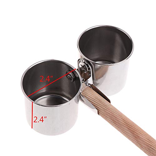 Gatycallaty Bird Parrot Feeding Cups Cage Hanging Bowl Stainless Steel Perches Play Stand with Clamp Bird Coop Cups Seed Water Food Dish Feeder Bowl Birdcage