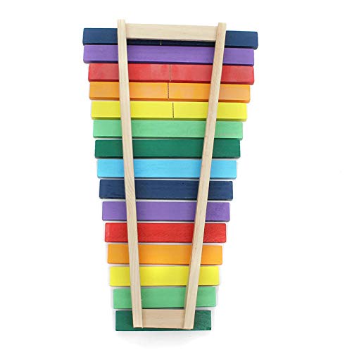 image for K&A Company 15 Tone Colorful Wooden Glockenspiel Xylophone Educational