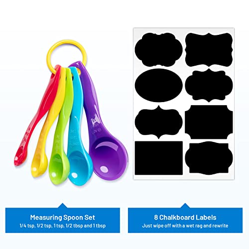 Airtight Food Storage Containers Set with Lids[8 Pack] for Kitchen & Pantry Organization, Canisters for Cereal Flour Sugar Dry Food BPA Free Plastic Stackable, Include Labels Marker Spoon