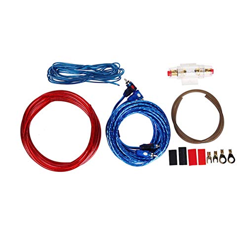 1 Set Car Audio Connected 8 Gauge Amp Wire Wiring Amplifier Subwoofer Speaker Installation Kit Power Cable Fuse Holder