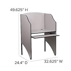 EMMA + OLIVER Starter Study Carrel in Nebula Grey