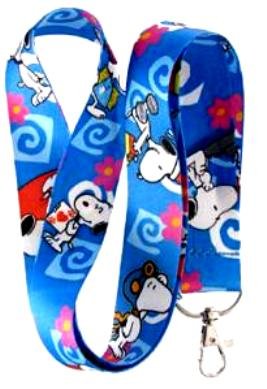 Blue Snoopy Lanyard Key Chain Holder