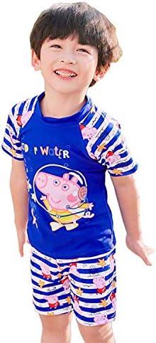 Minin Boys Girls Cute Pig Rash Guard Short Sleeve Sunsuit Swimwear(Baby/Toddler/Little Kid)