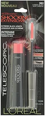L'oreal Telescopic Shocking Extensions, Extreme Black Length, #983 Carbon Black + FREE Makeup Blender