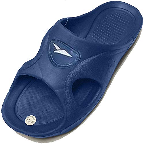 Gear One Men's Rubber Slide Sandal Slipper Comfortable Shower Beach Shoe Slip On Flip Flop Blue 13