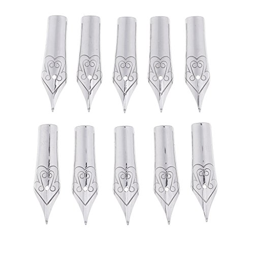 image for D DOLITY 10 Pieces Universal Fountain Pen Tips Replacement Nibs Letter