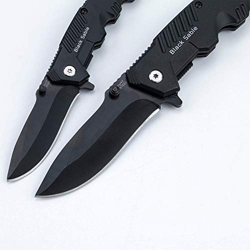2Pieces Tactical Knife Assisted Opening Folding Pocket Knife Stainless