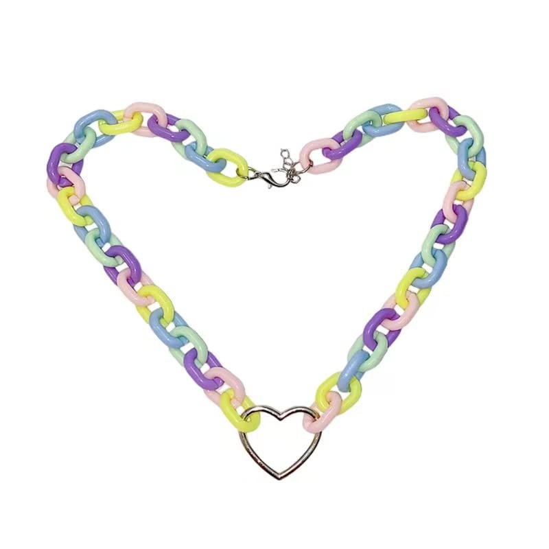 Tyadorw Pink Choker Necklace Y2K Jewelry Cute Heart Necklaces Y2K Aesthetic Accessories Preppy Stuff Fairy Grunge Jewelry