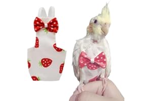BARN ELEVEN Bird Flight Suits Diapers for Monk Parakeets, Conures, Lovebirds, Cockatiels Flight Suits, Parrot Clothes, Bird Training Nappy Suit Liners Clothes (Medium,Red)