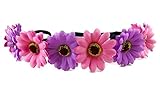 Festie Fever Light Up Purple and Pink Flower Crown with 3 Modes