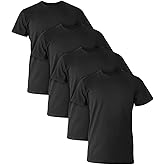 Hanes Mens Hanes Ultimate Comfort Fit Undershirt, Men’s Crewneck Stretch-Cotton T-Shirt, 4-Pack