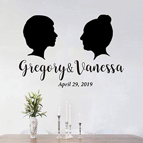 Silueta De Boda Personalizada Etiqueta De Logotipo De Pared De
