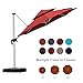 PURPLE LEAF Patio Umbrella 12 Feet Double Top Round Deluxe Offset Hanging Umbrella Outdoor Market Umbrella Garden Umbrella, Terra