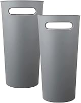Caxmtu 10L Small Plastic Trash Can with Handles 2 Pack Grey view 5