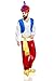 Adult Men Sultan Costume Emir Shah Rajah Little Mook Genie Arabian Nights Party (Medium/Large, Red/Blue/White)