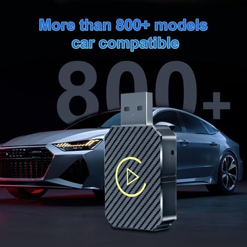 Adattatore Carplay Wireless, 2025 USB Carplay Senza File per iPhone, Car Play Dongle per Auto con USB A/C, Compatibile con Apple iOS 10+ e 800+ Modelli di Auto dopo il 2016
