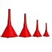Plastic Funnel Set, mAuto Assorted Sizes Car Funnel Set – Red