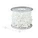 Fowod Pearl Beads Garland / Pearl String / Beaded Wire, 8 mm and 3 mm Mixed, 50 Feet Roll, White