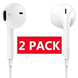 Earbuds, Xiaoba Headphones with Microphone Stereo Earphones with Mic and Remote Control for iPhone 6s 6 Plus 5s 5 4s 4 SE 5C iPad iPod 7 8 7s IOS S8 S7 S6 Note 1 2 3 2 2Pack In Ear Earbuds