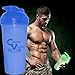 Protein Shaker Bottles by Critical Vitality | Blue-Green-Black 25oz/700ml Tumblers with Blender-Mixer-Balls, Leak Proof BPA Free Sports Travel Water Container Fits in Cup Holders and Dishwasher Safe