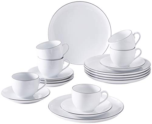 KAHLA 050466O69896C Black Urban Line Geschirrset Porzellan 6 Personen Kaffeeservice Teeservice Frühstück Tassen Teller…