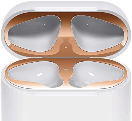 Rancase Dust Guard for AirPods,18K Gold Plating,Premium Metallic Protective Dust Guard Cover for Apple Airpods,[1 Set],Rose Gold