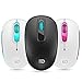 Wireless Mouse (Battery Included), FD M510c 2.4G Mini Silent Click Cordless Mouse, Optical Travel Mice with Nano USB Receiver for Desktop, Laptop, Computer, Chromebook and Notebook (White and Pink)